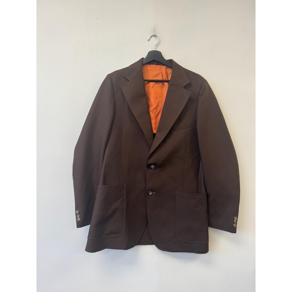 Vintage J. RIGGINGS Blazer Mens Medium‎ Brown Patch Pocket Sport Coat Jacket 70s